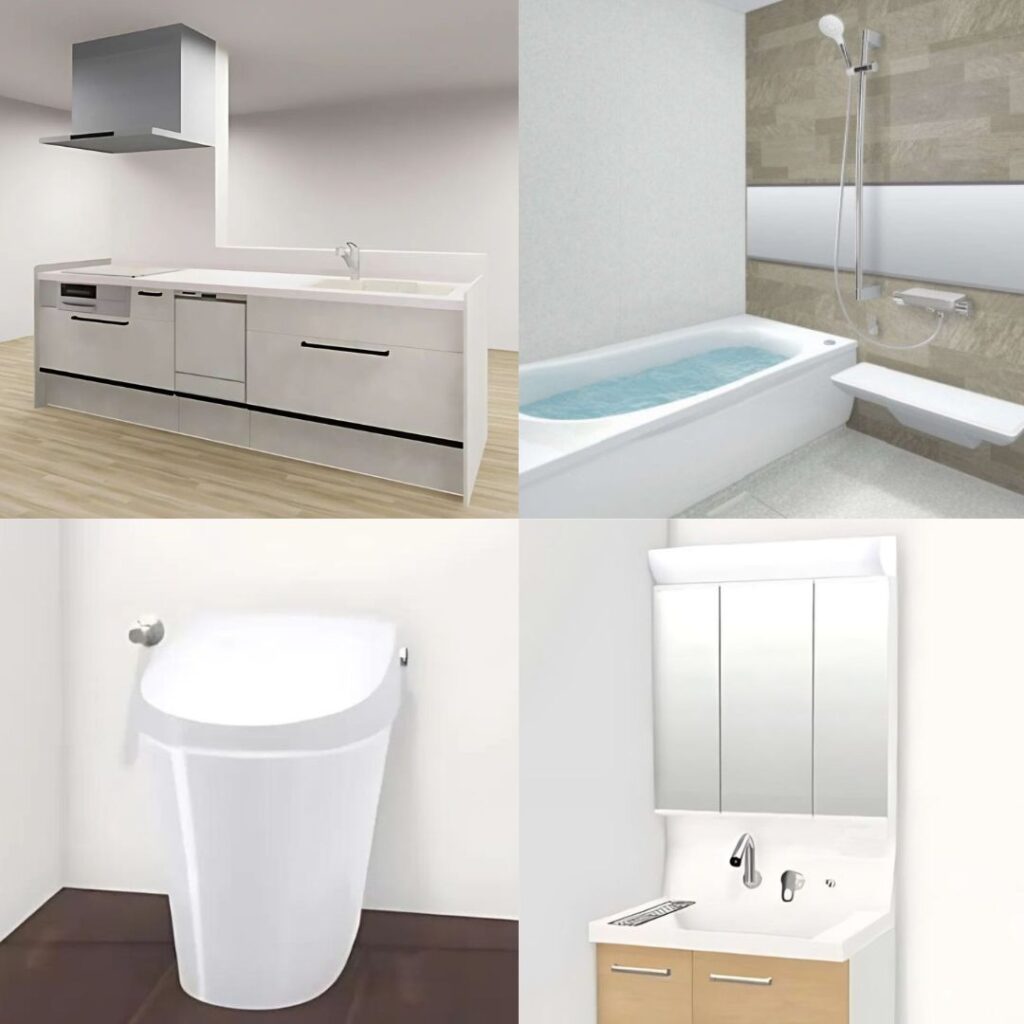 キッチン、お風呂、トイレ、洗面4点プラン②